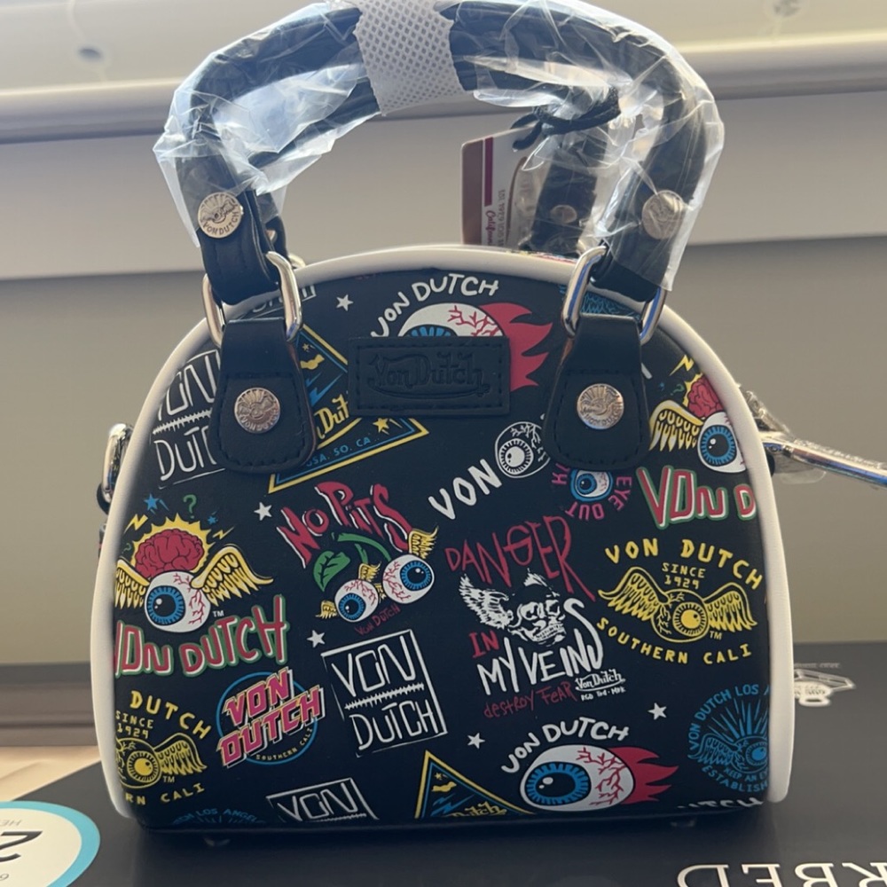 New Von Dutch Black Jax Micro Mini  Bowling Bag